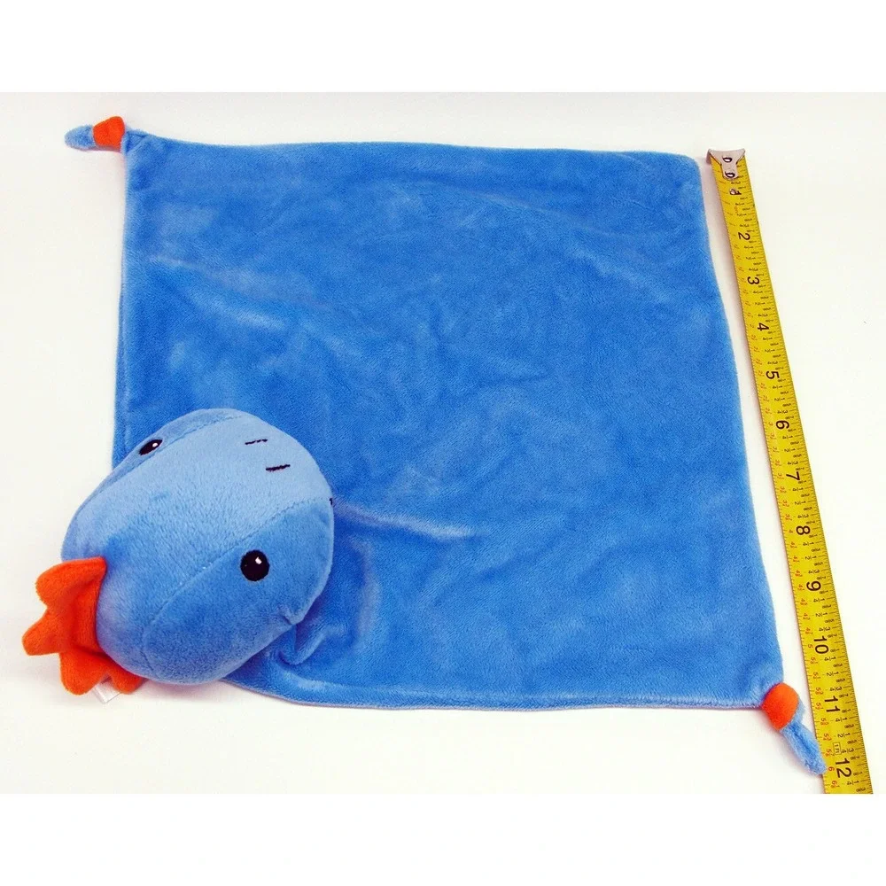 Blue Dinosaur Lovey Plush Baby Cubbies Security Blanket Soother Knotted Corners